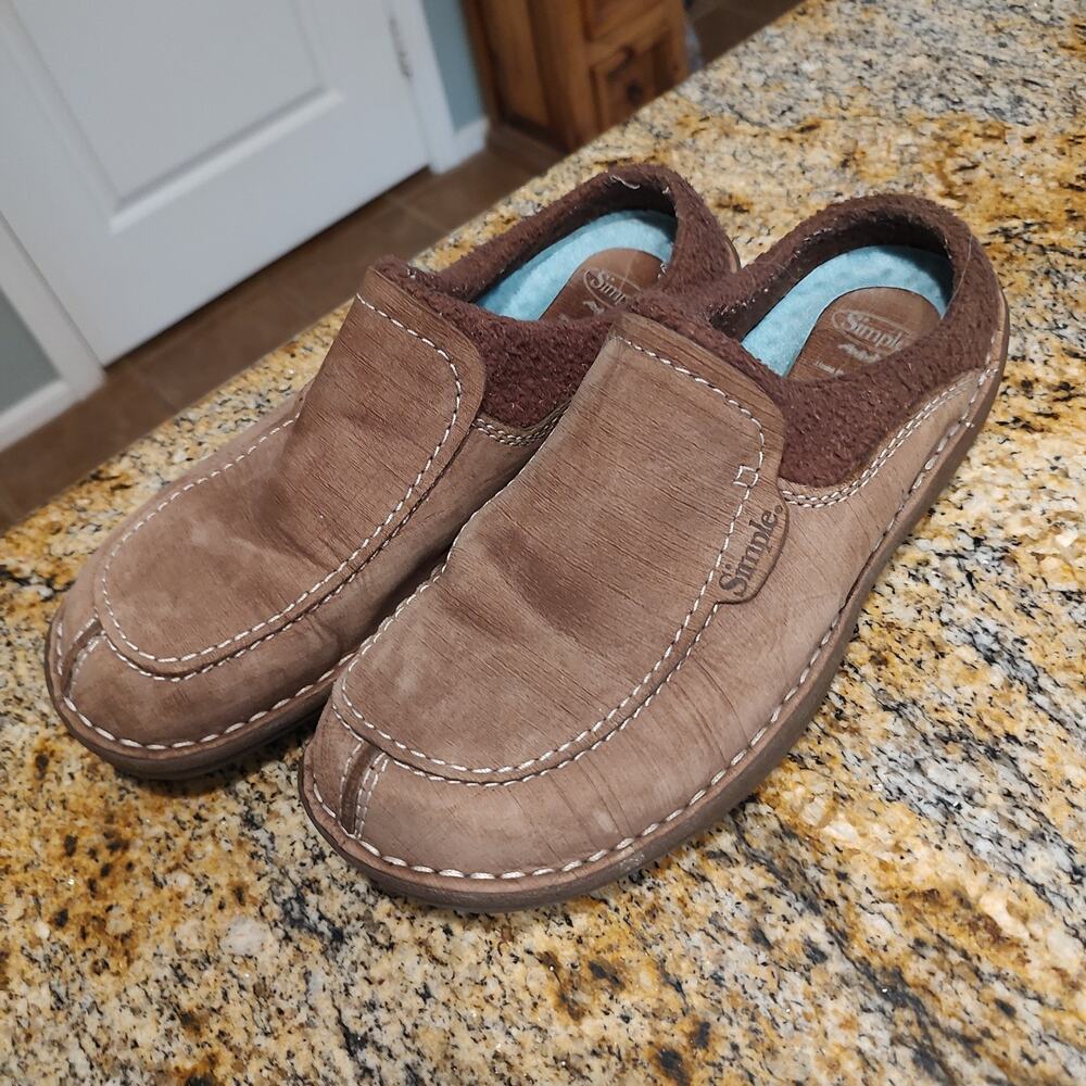 Simple Brown Slip-On Comfortable Slippers Shoes Size 10